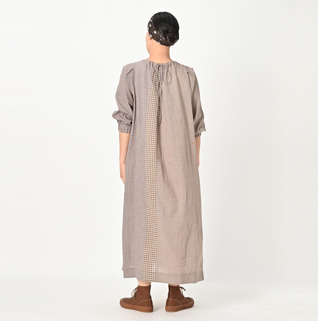 Tsuyukaze Khadi Mix Tuck Dress