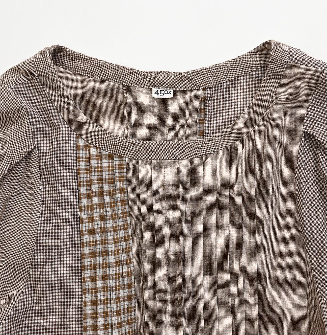 Tsuyukaze Khadi Mix Tuck Dress
