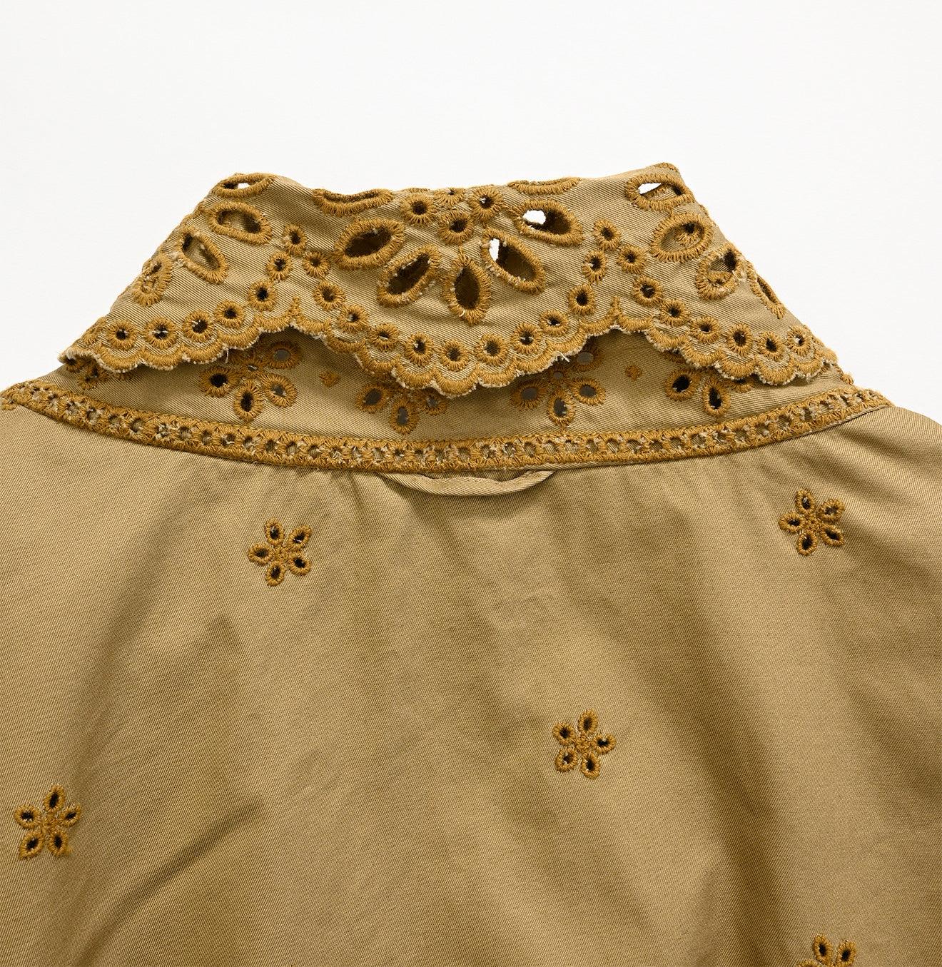 Gabardine Cutwork Cachecoeur Blouse