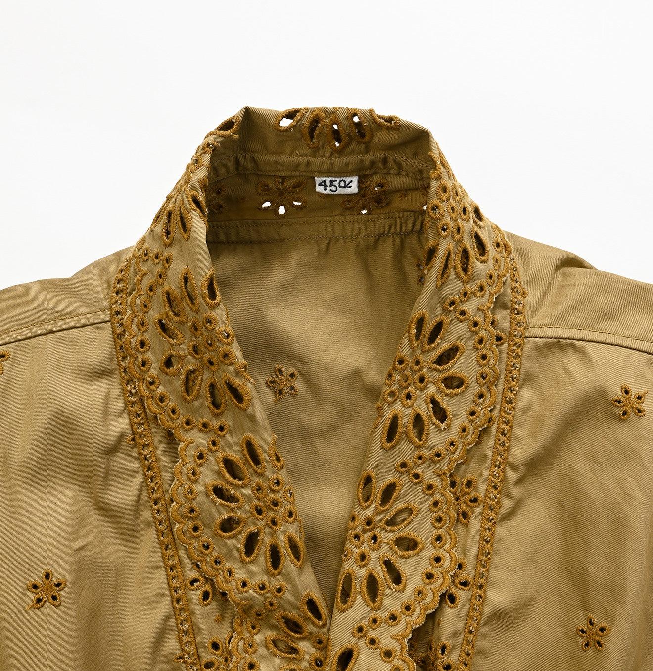 Gabardine Cutwork Cachecoeur Blouse