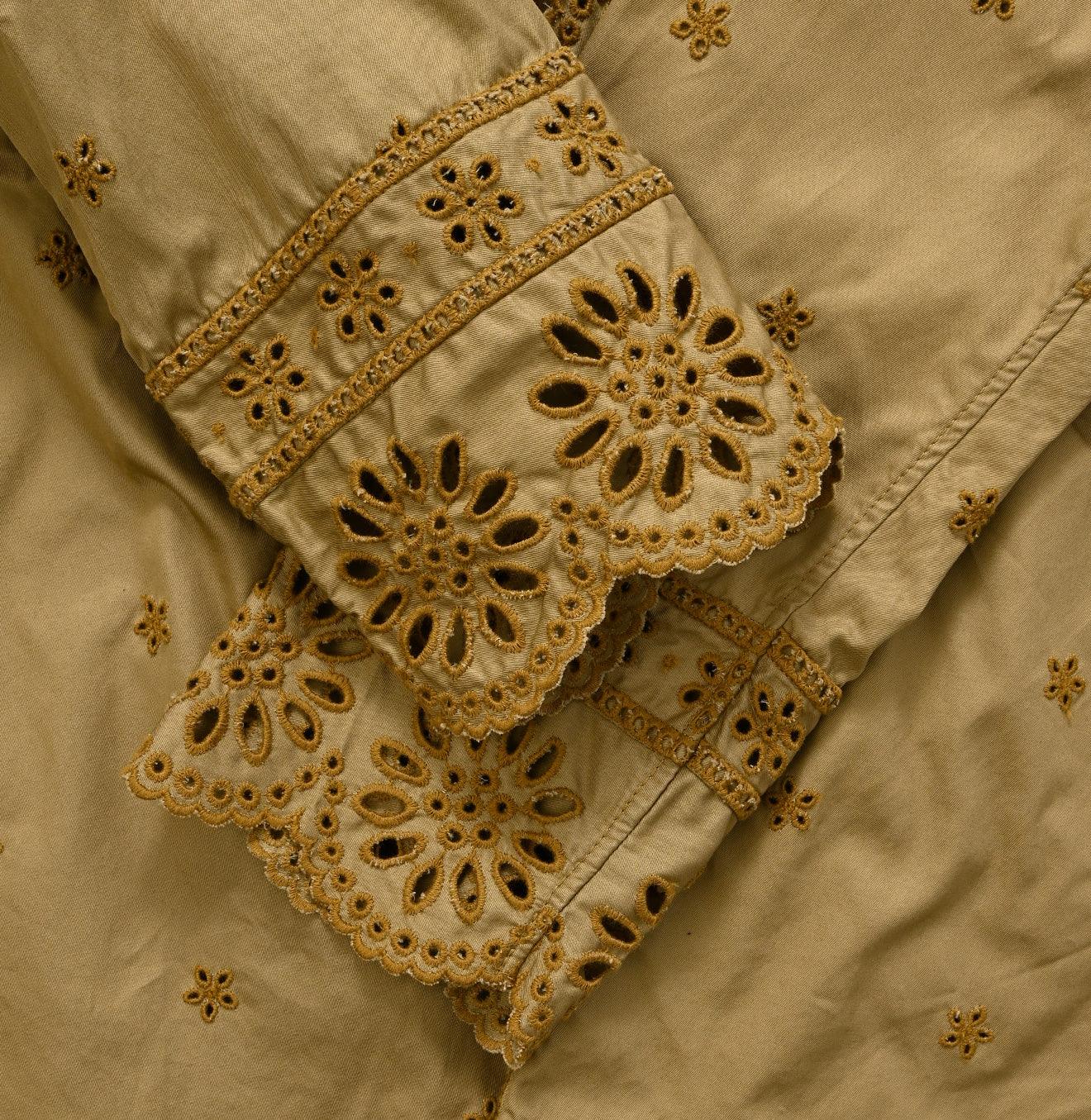 Gabardine Cutwork Cachecoeur Blouse