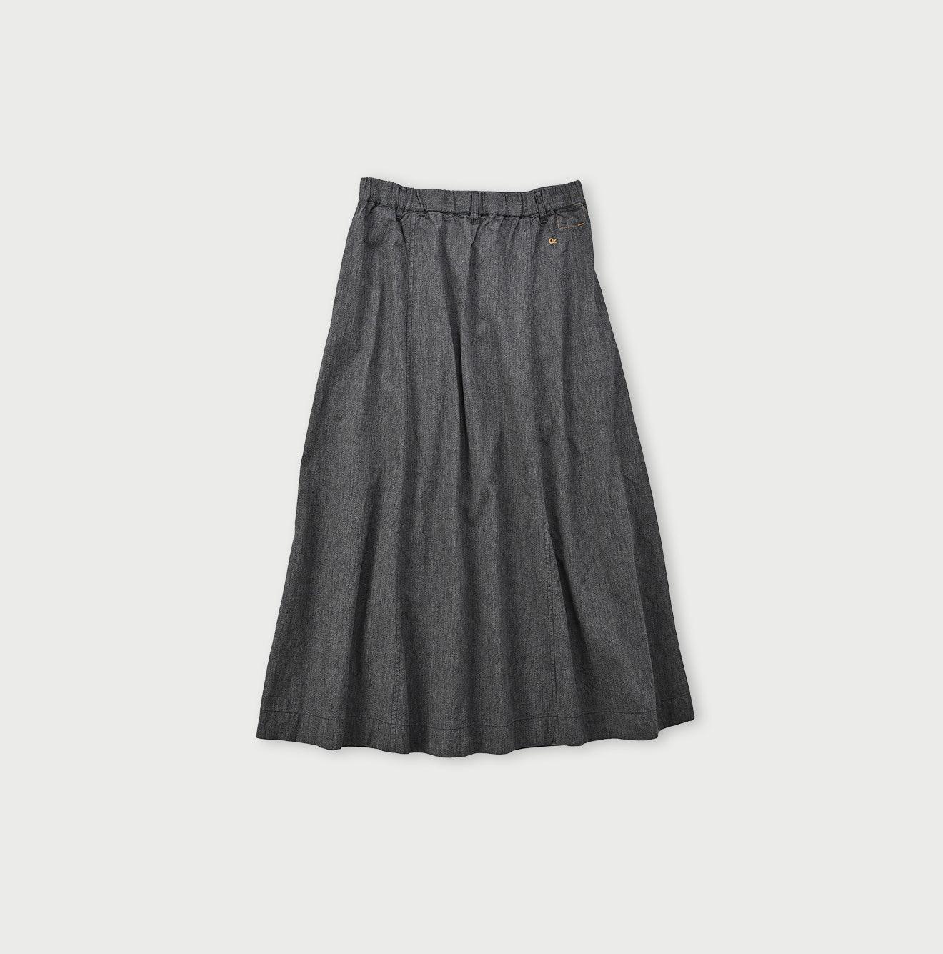 Indigo Yorimokuhira Flare Skirt
