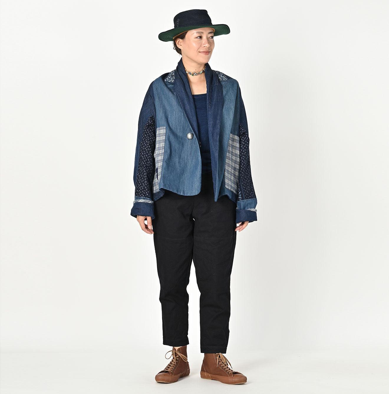 Indigo Patchwork Reversible Bolero