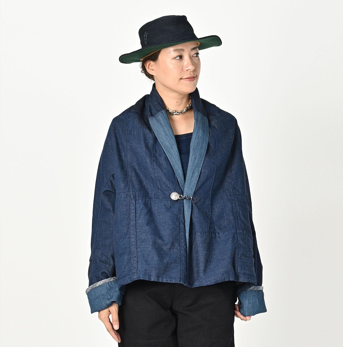 Indigo Patchwork Reversible Bolero
