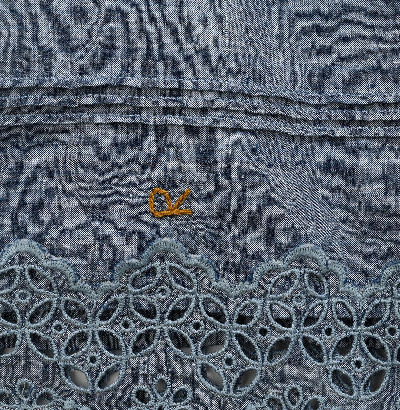 Ai Indigo Khadi de Cutwork Blouse