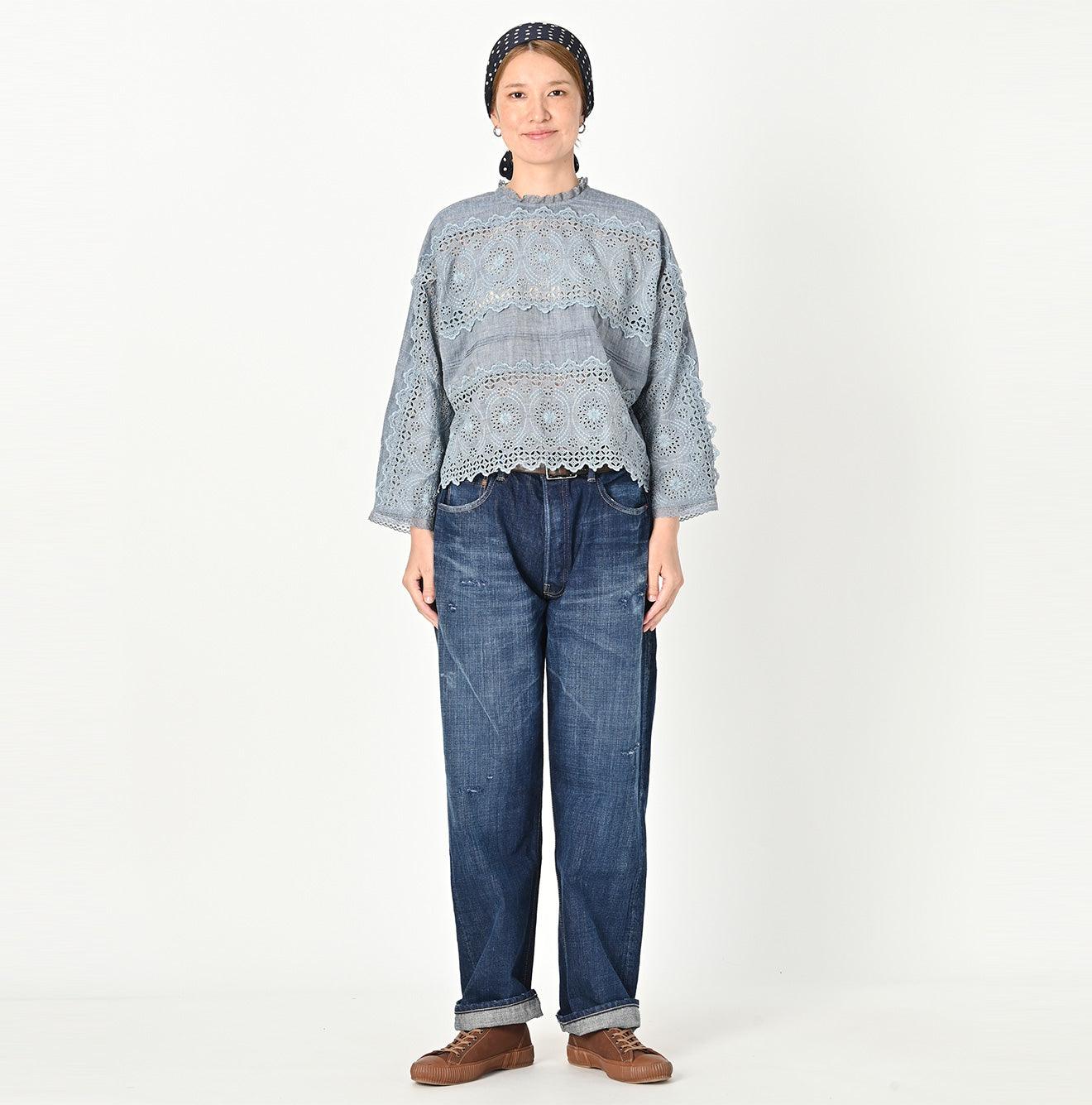Ai Indigo Khadi de Cutwork Blouse