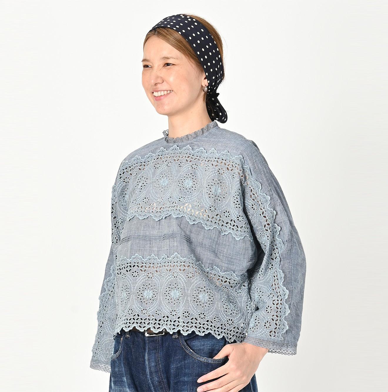 Ai Indigo Khadi de Cutwork Blouse