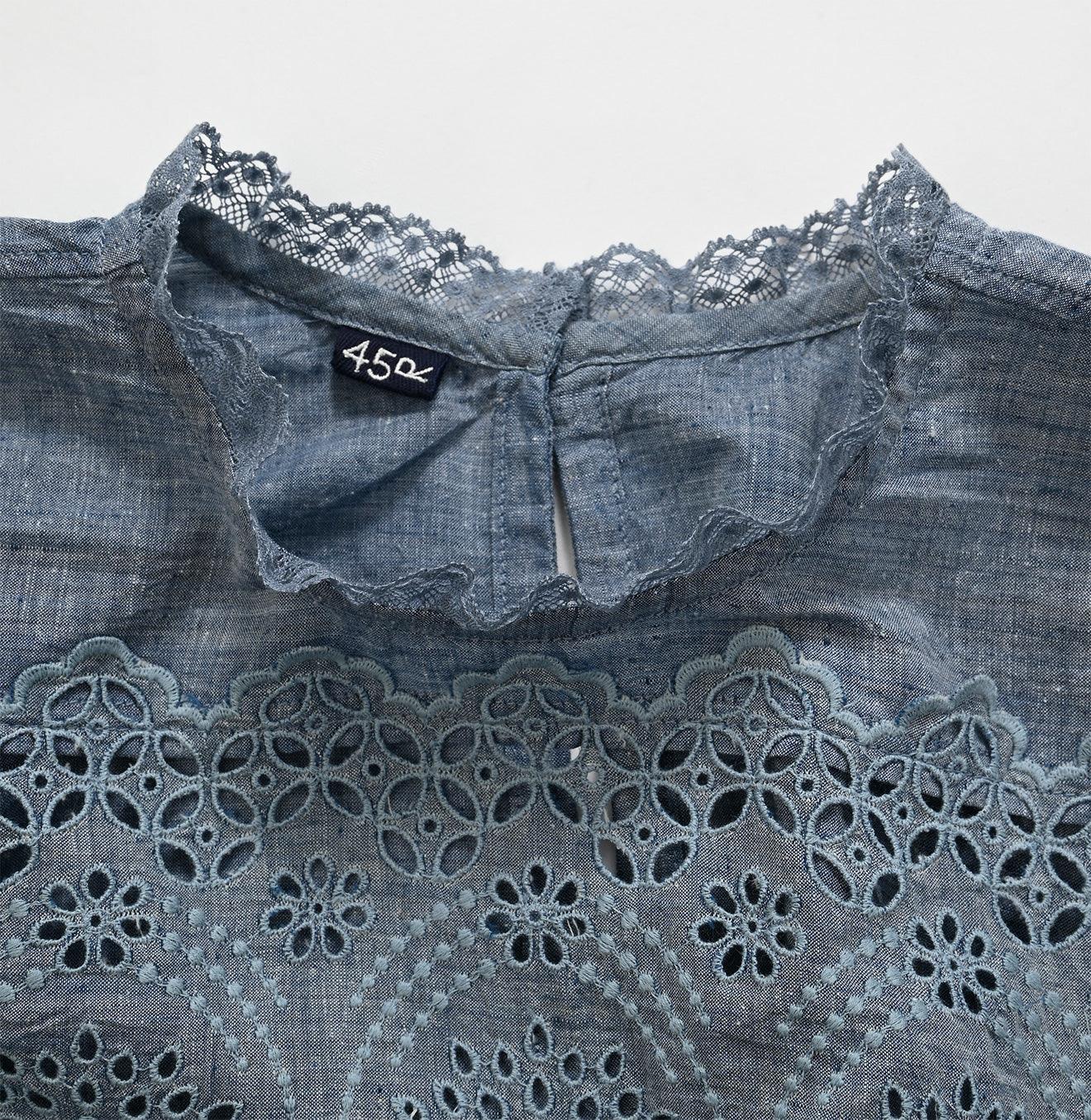 Ai Indigo Khadi de Cutwork Blouse