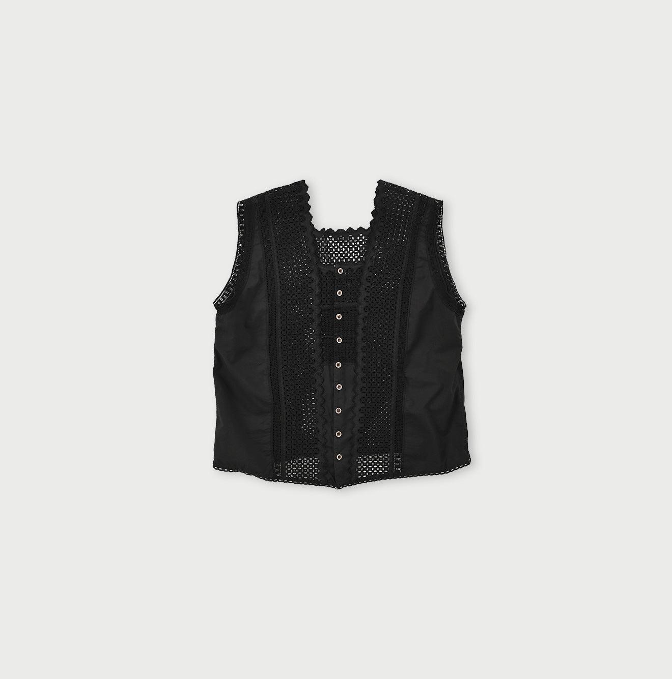 Supima Batiste Cutwork Sleeveless Top