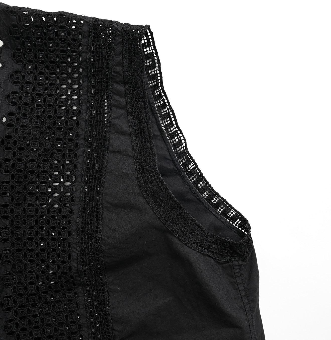 Supima Batiste Cutwork Sleeveless Top