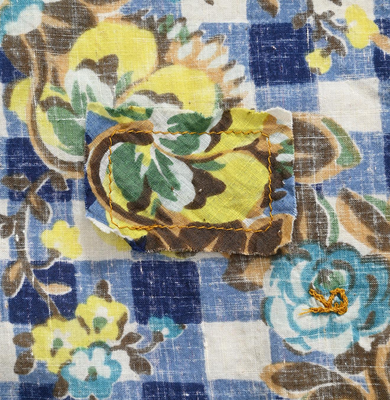 Khadi Flower Gingham Kushukushu Blouse