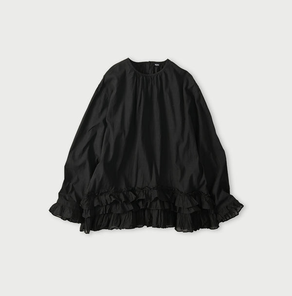 Khadi Feather Silk Peplum Frill de T-shirt