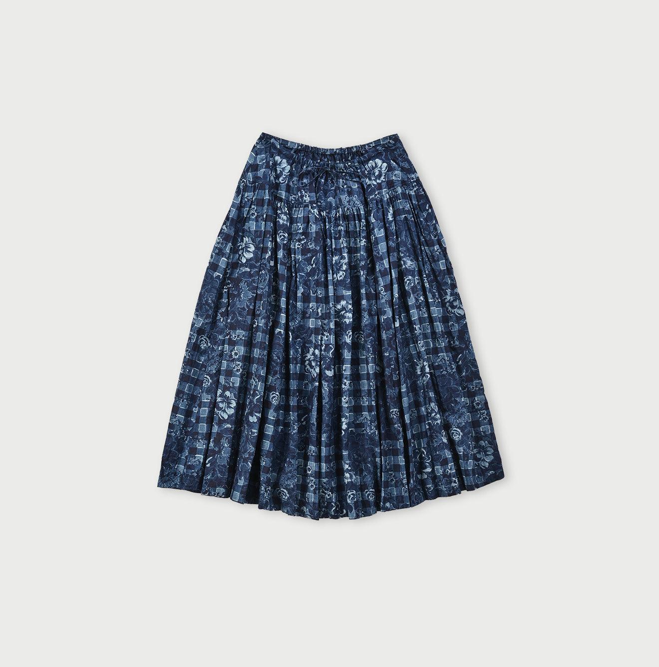 Indigo flower outlet skirt