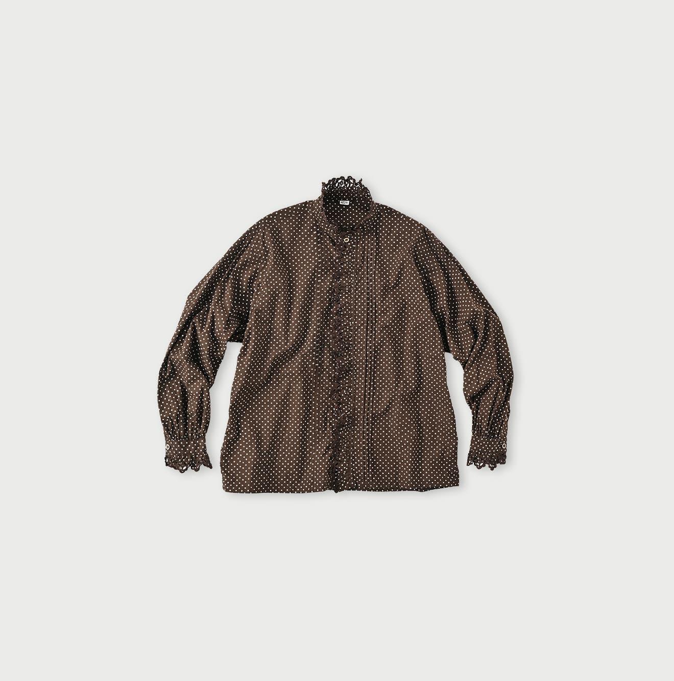 Tappet Dots Cutwork Frilled Blouse