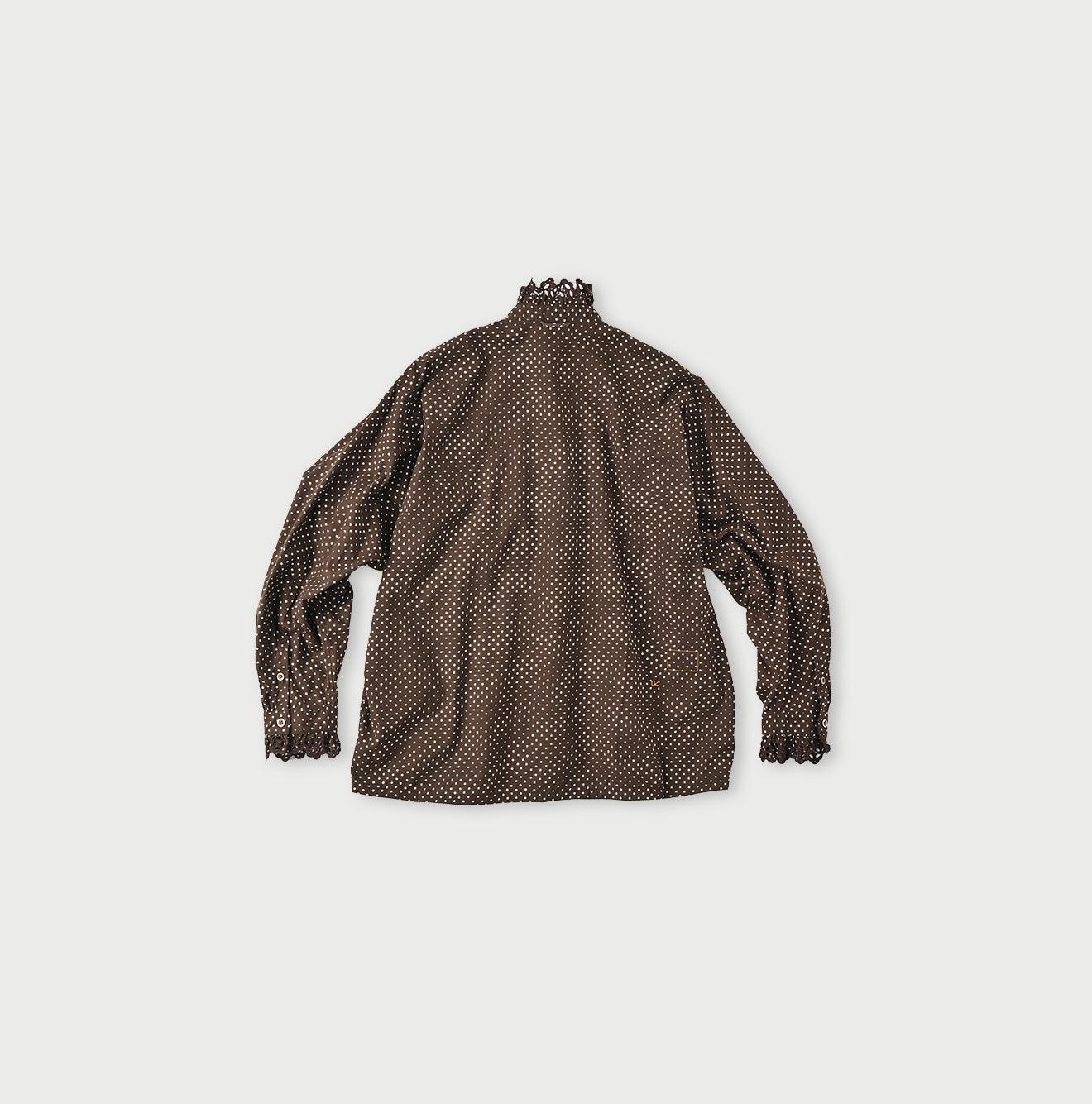 Tappet Dots Cutwork Frilled Blouse