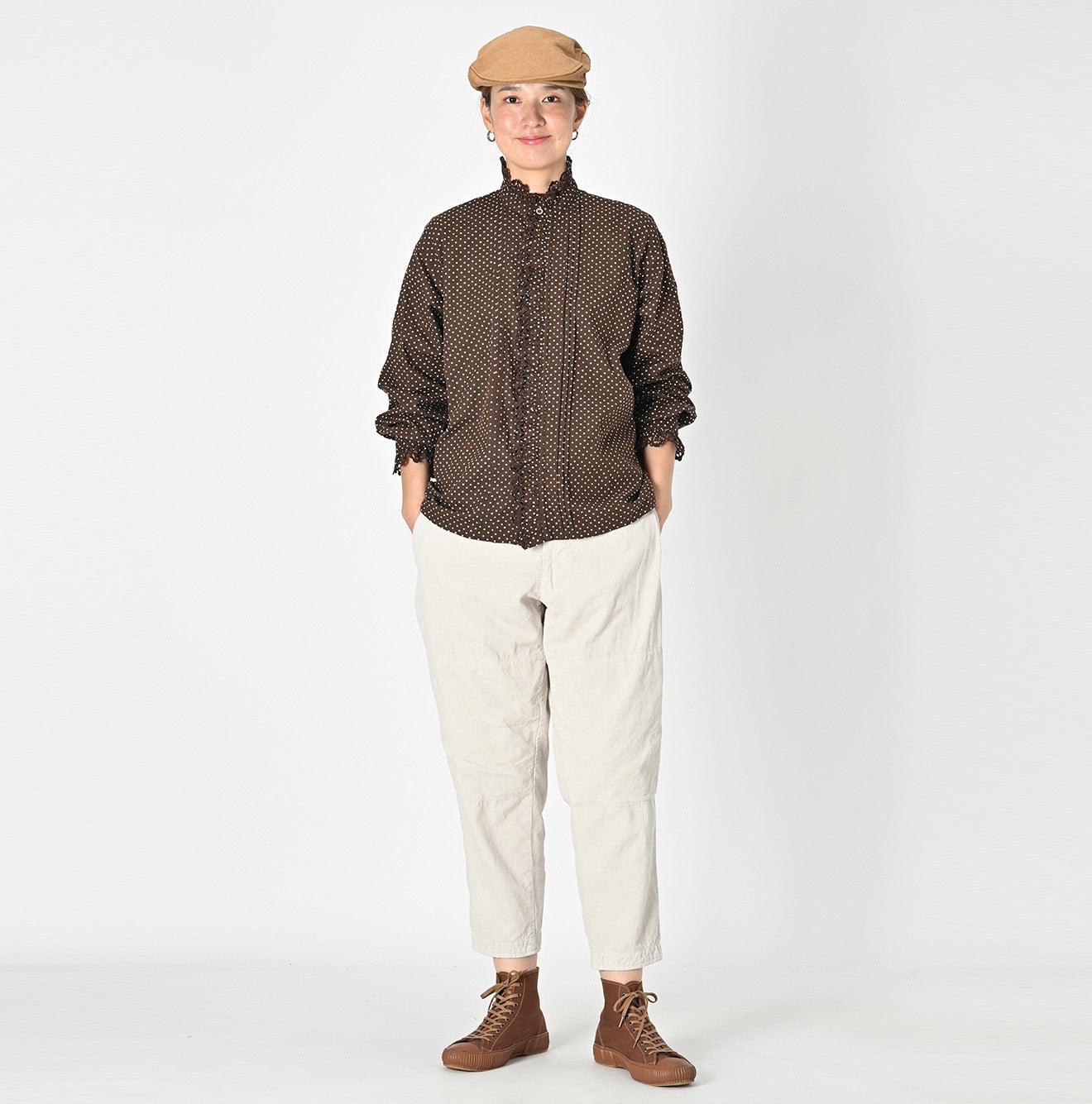 Tappet Dots Cutwork Frilled Blouse
