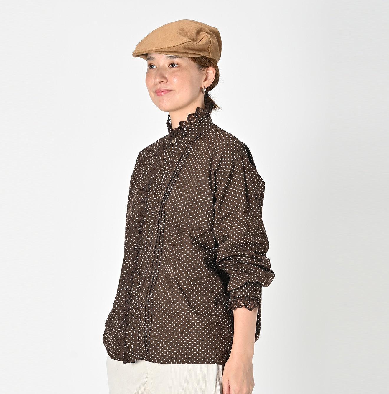 Tappet Dots Cutwork Frilled Blouse