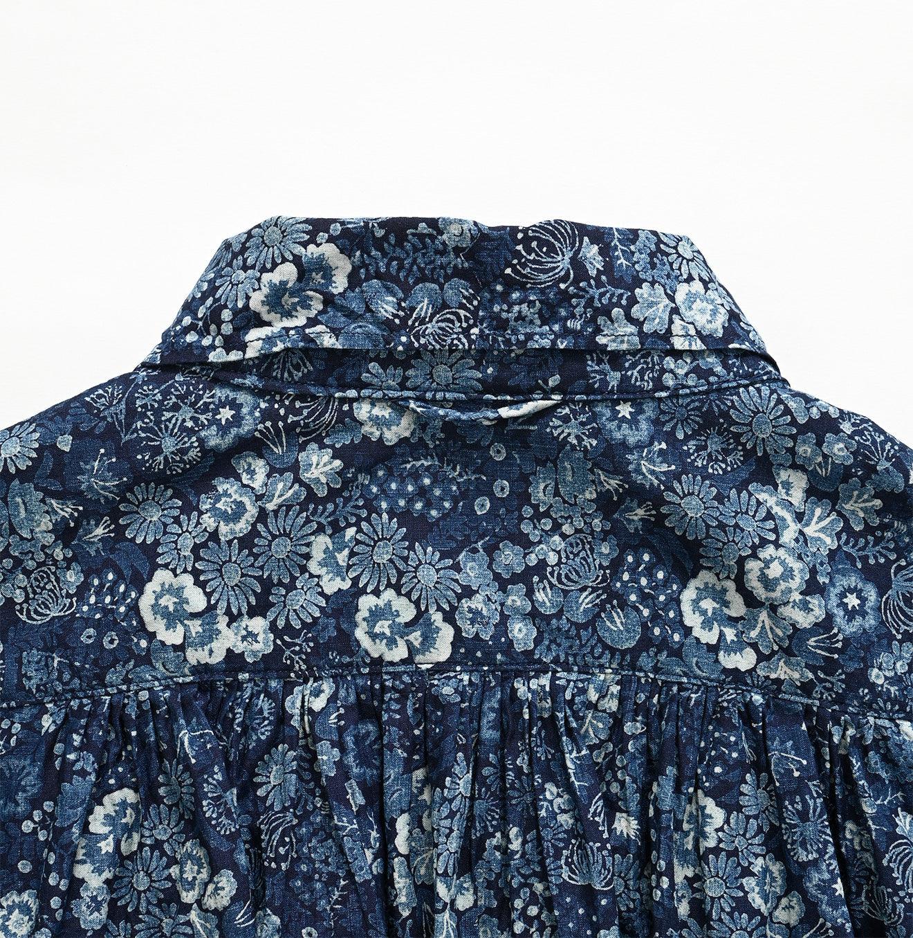 Indigo Autumn Harvest Kushukushu Blouse
