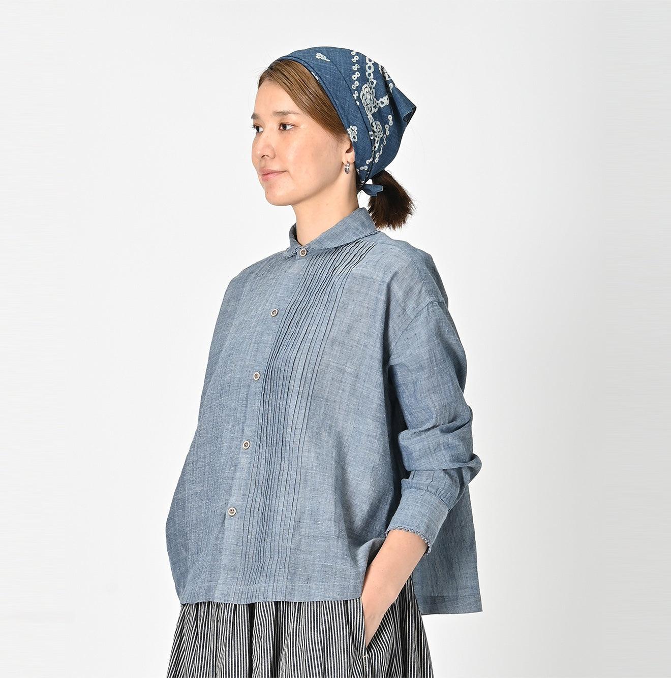 Ai Indigo Khadi Pintucked Blouse