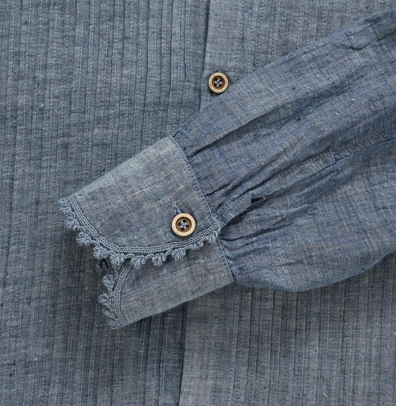 Ai Indigo Khadi Pintucked Blouse