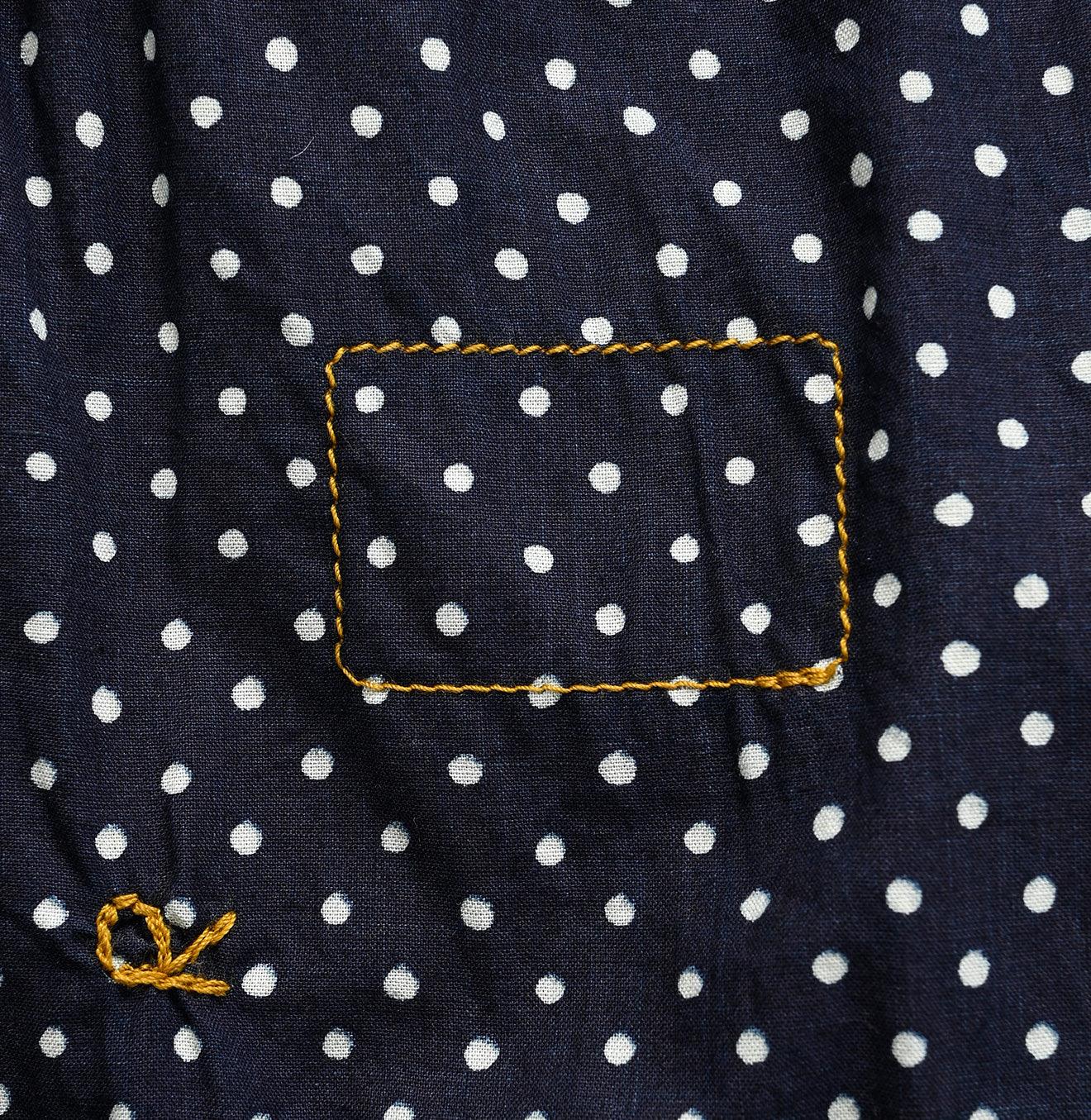 Indigo Tappet Dots Tiered Dress
