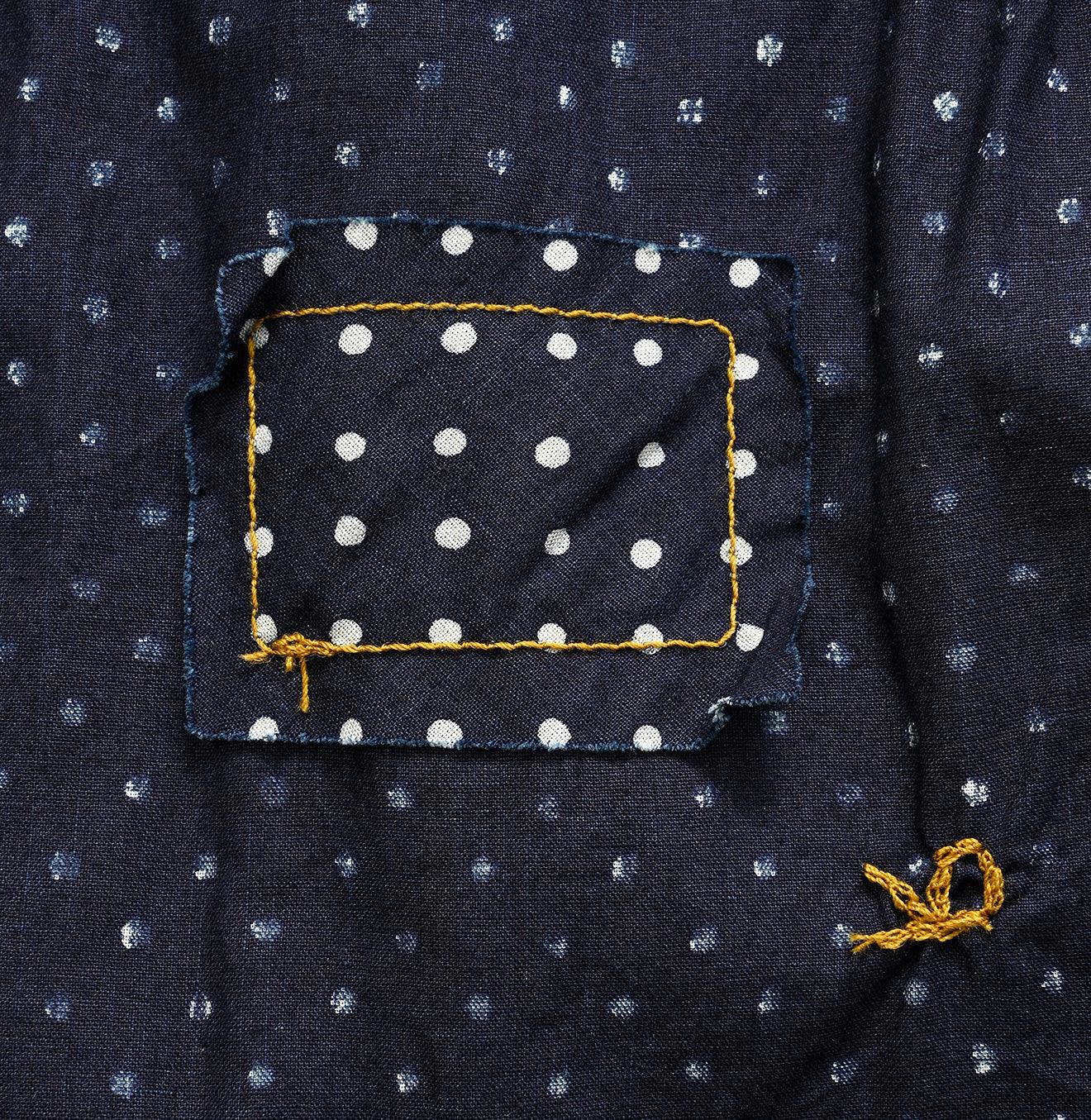 Indigo Tappet Dots Tiered Dress