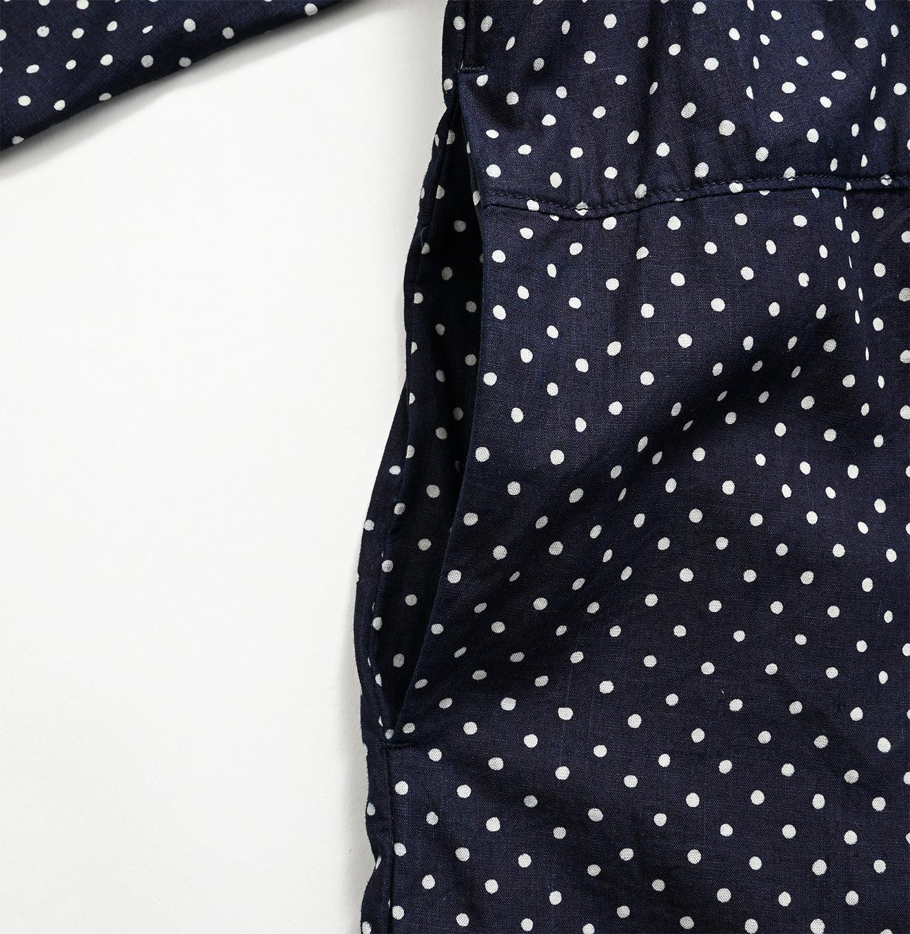 Indigo Tappet Dots Tiered Dress