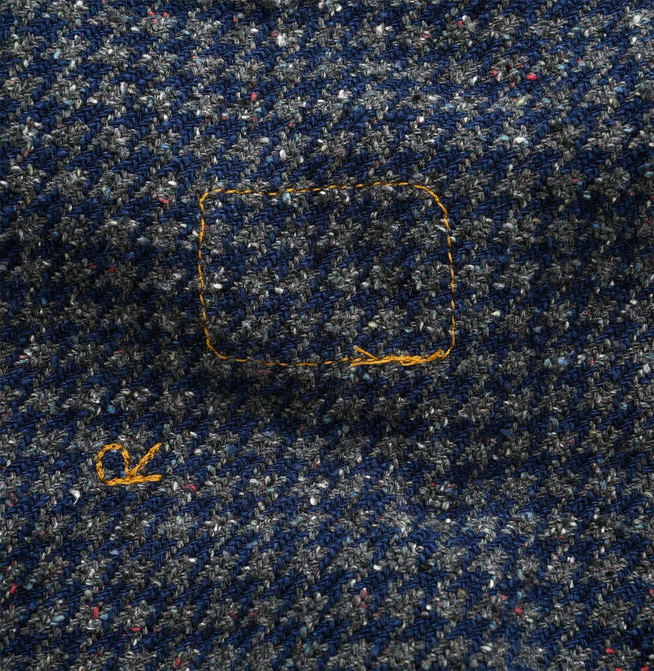 Indigo Cotton Tweed Fringe Jumper Skirt