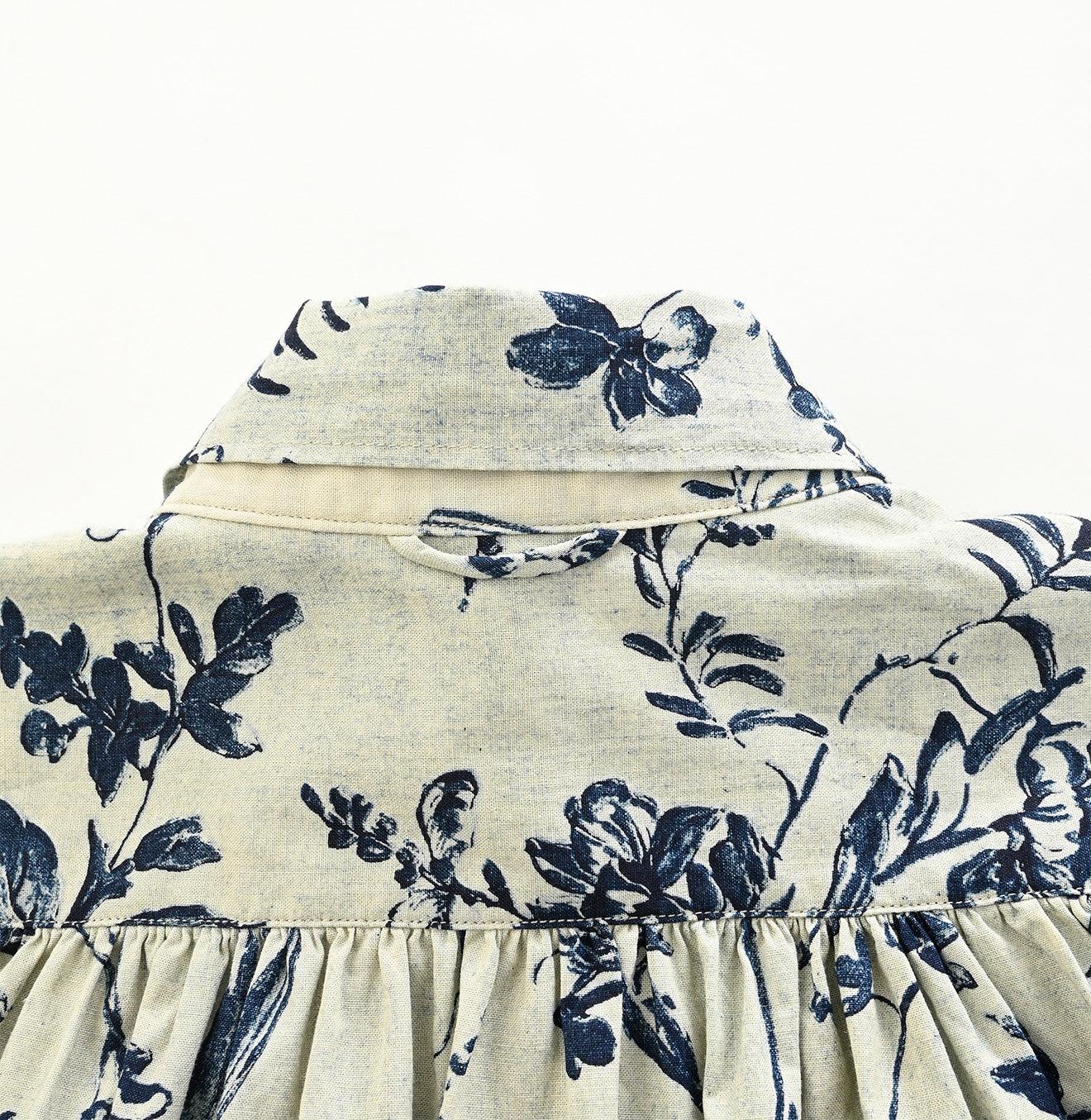 Indigo Umii Sarasa Kushukushu Blouse