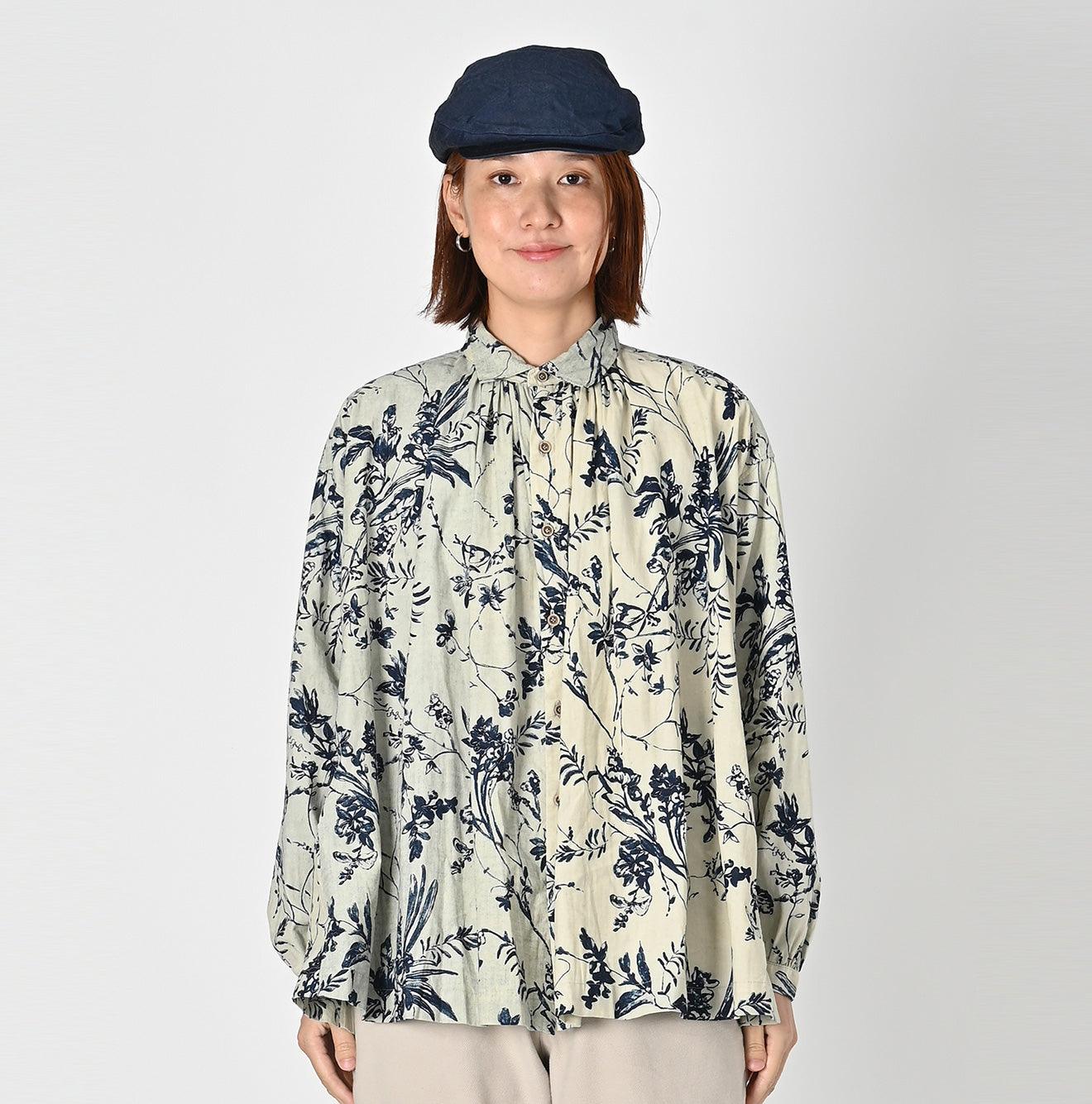 Indigo Umii Sarasa Kushukushu Blouse