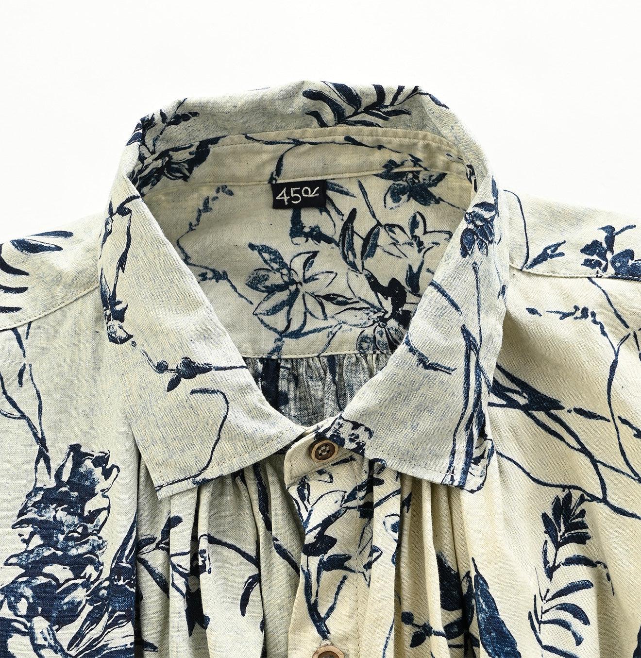 Indigo Umii Sarasa Kushukushu Blouse