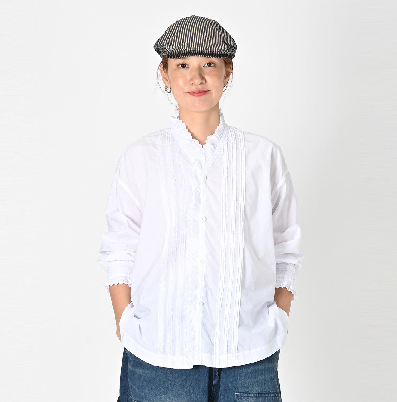Supima Organic Batiste Cutwork Frilled Blouse
