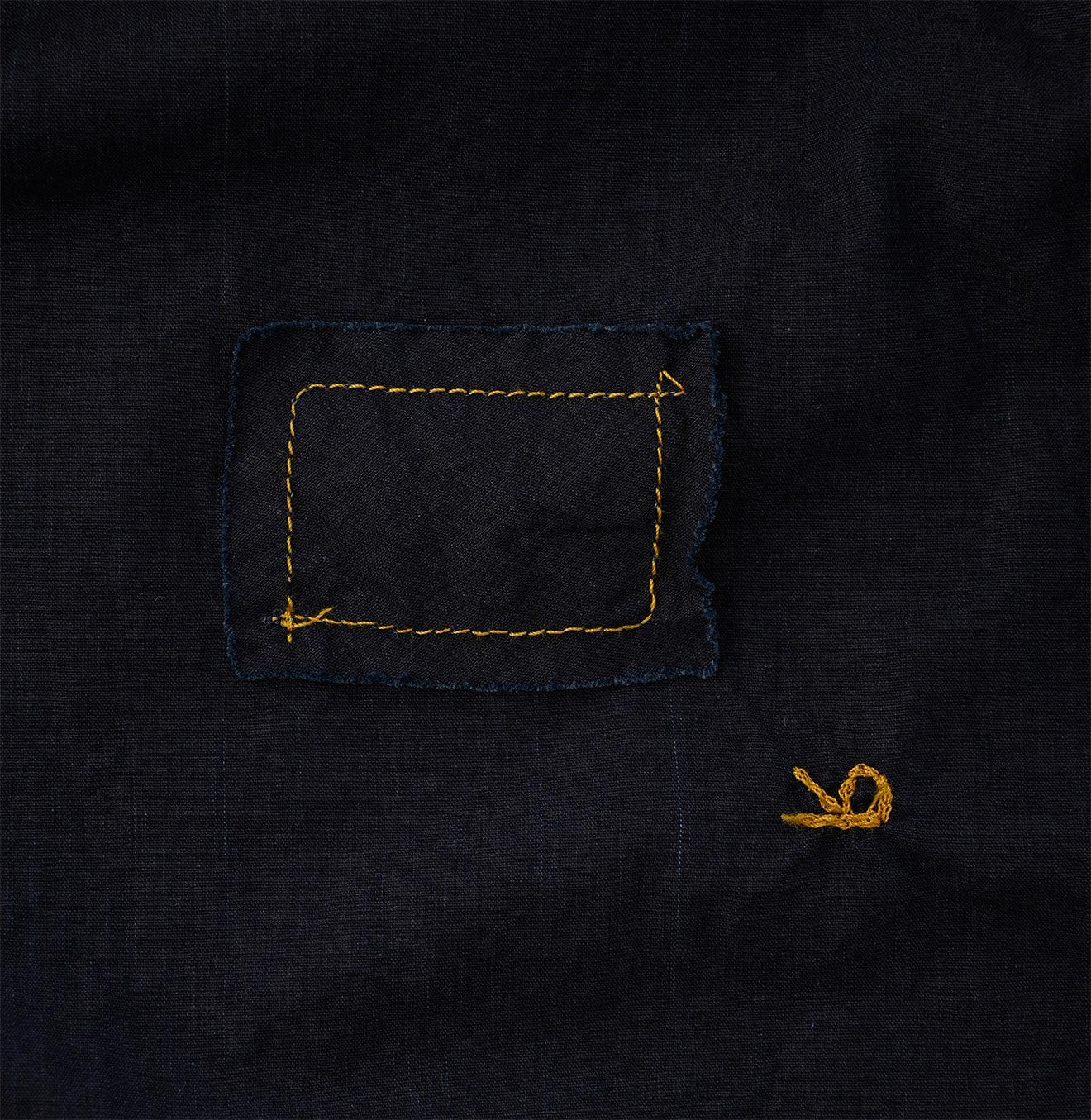 Indigo Damp Cutwork Frilled Blouse