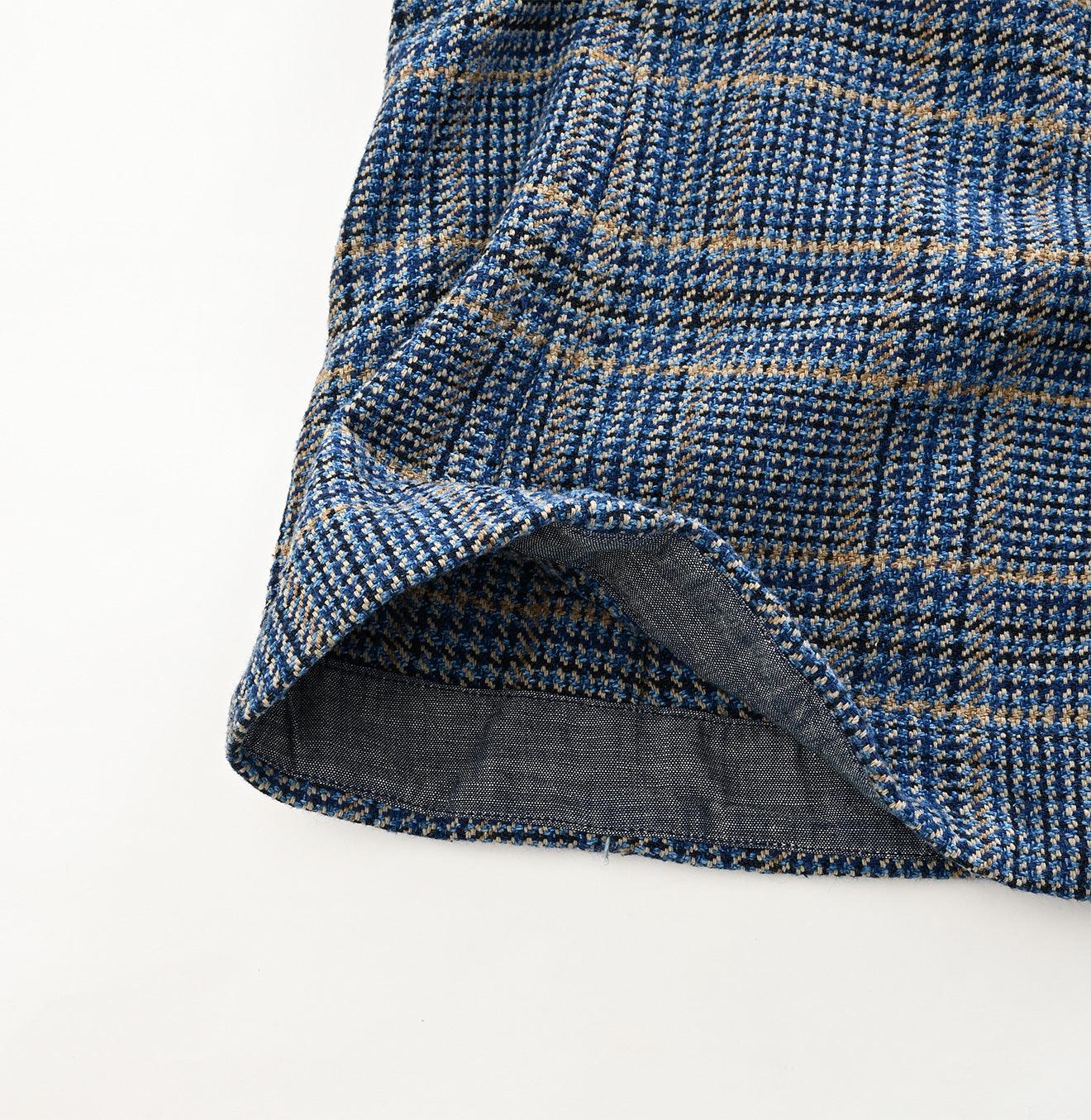 Indigo Cotton Tweed Dress