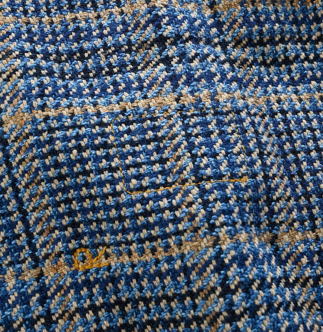 Indigo Cotton Tweed Dress