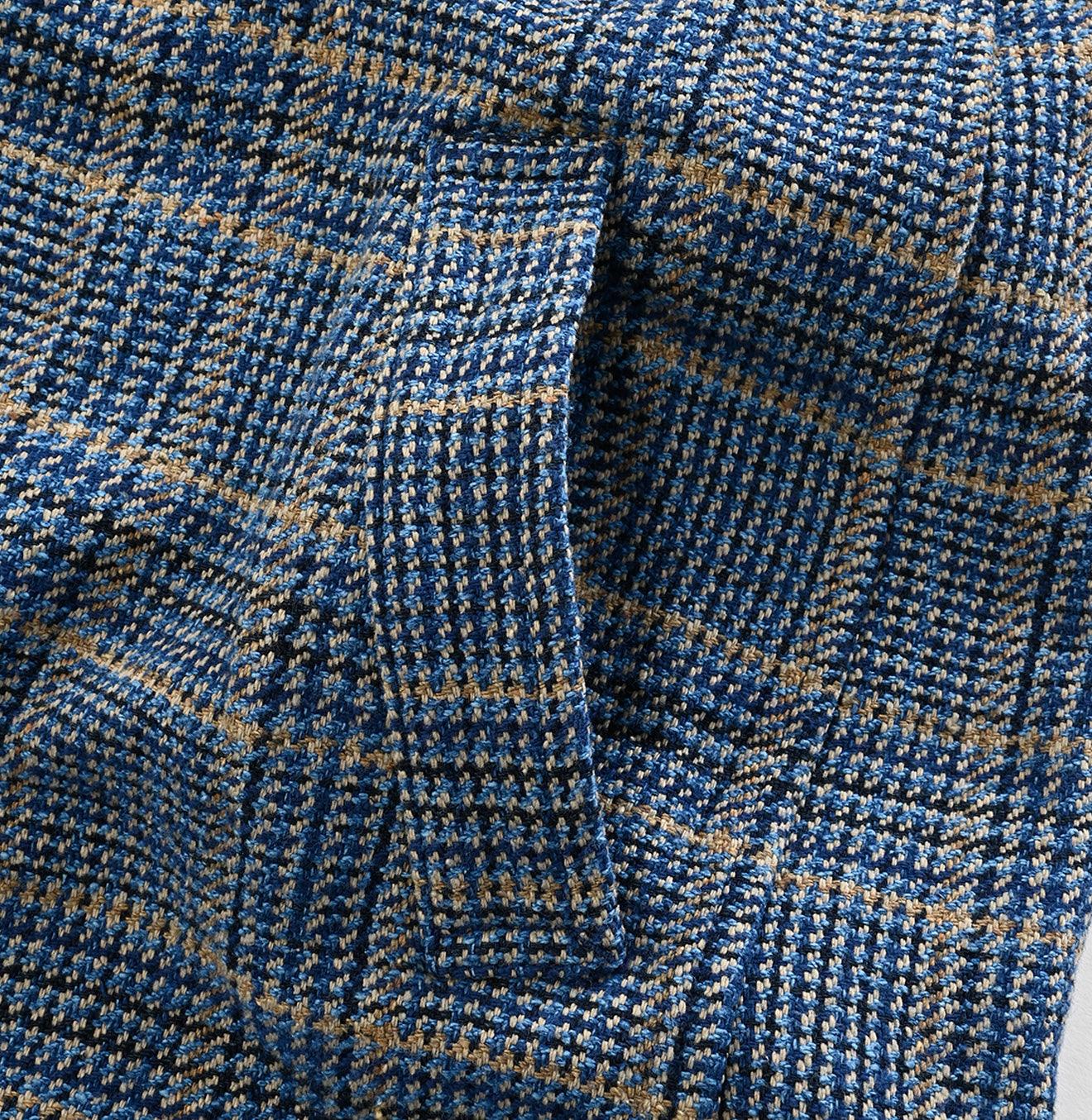 Indigo Cotton Tweed Dress