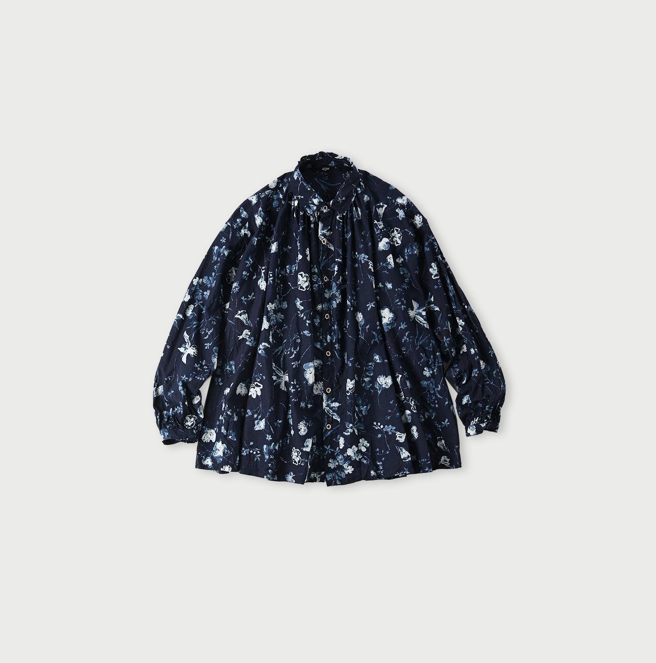 Indigo Winter Flower Kushukushu Blouse