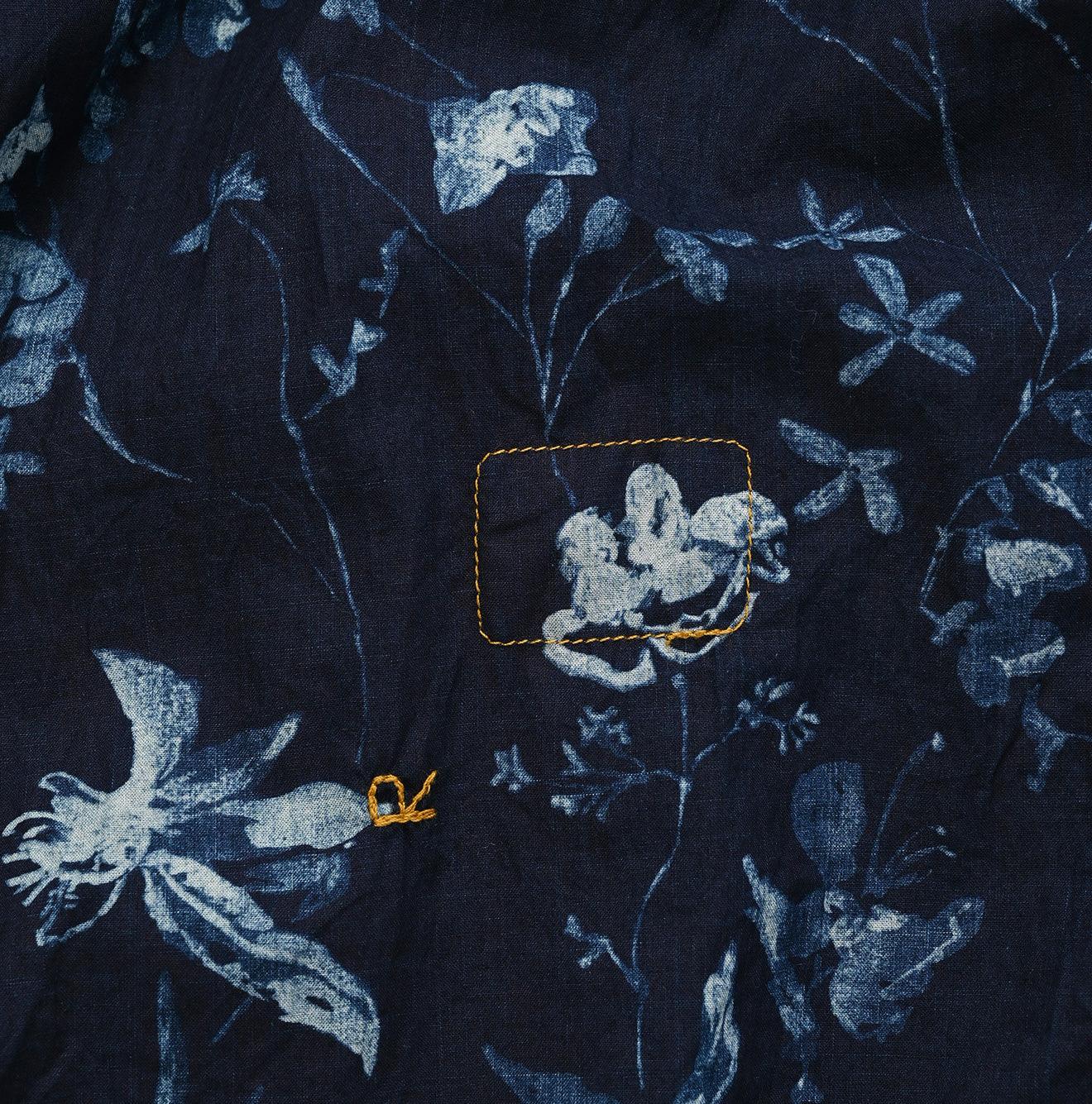 Indigo Winter Flower Kushukushu Blouse