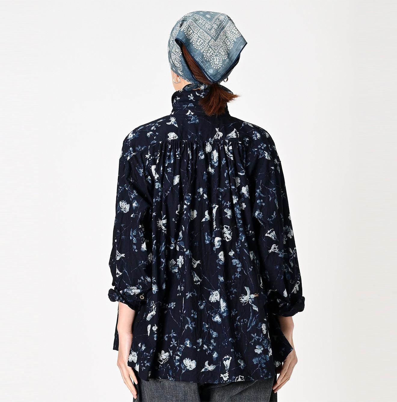 Indigo Winter Flower Kushukushu Blouse