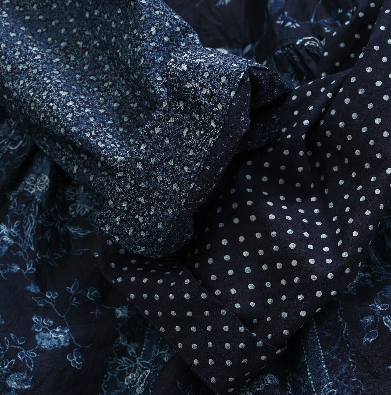 Indigo Khadi Flower Mix Blouse