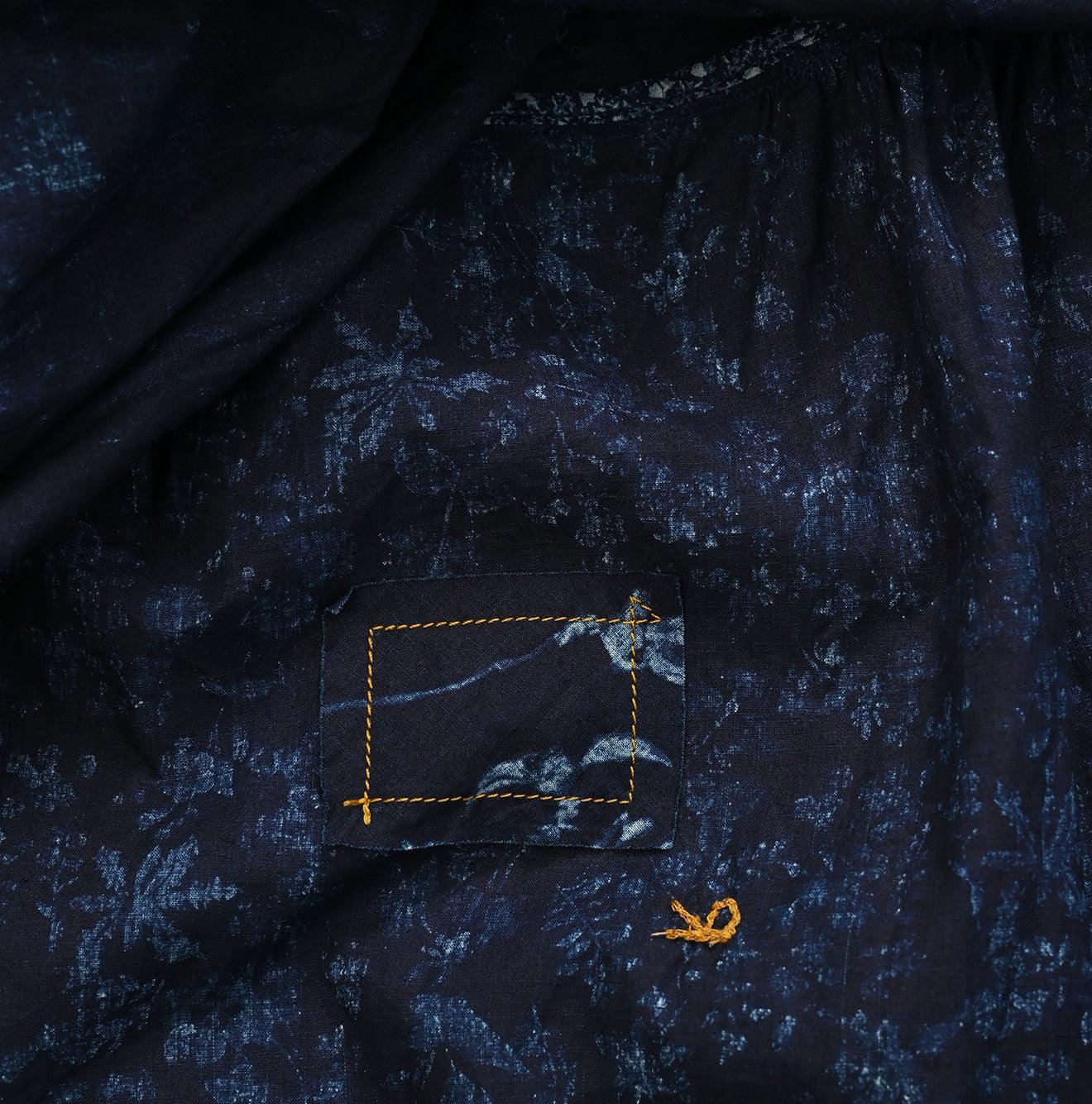 Indigo Khadi Flower Mix Blouse