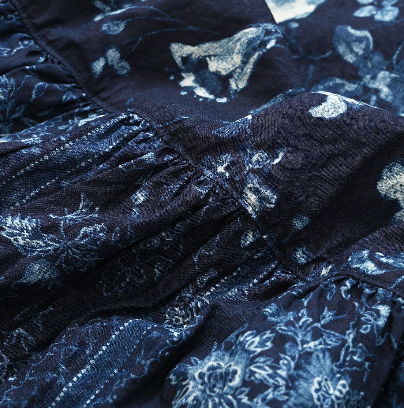 Indigo Khadi Flower Mix Blouse