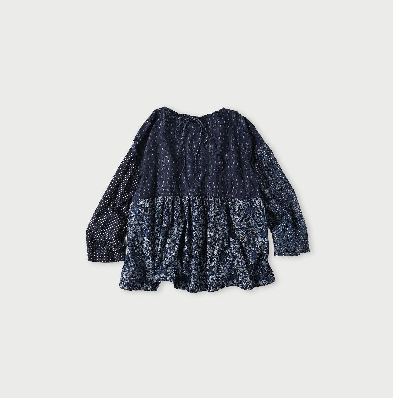 Indigo Khadi Flower Mix Blouse