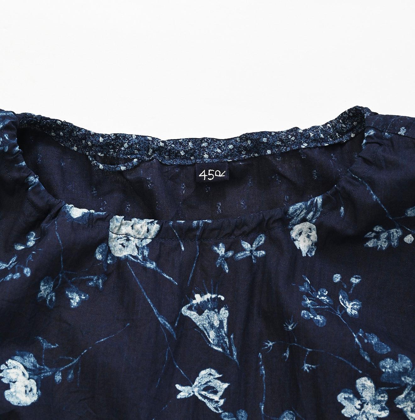 Indigo Khadi Flower Mix Blouse