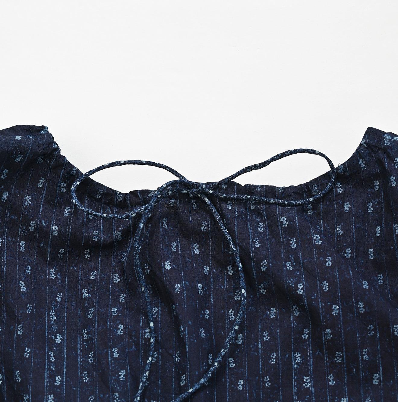 Indigo Khadi Flower Mix Blouse