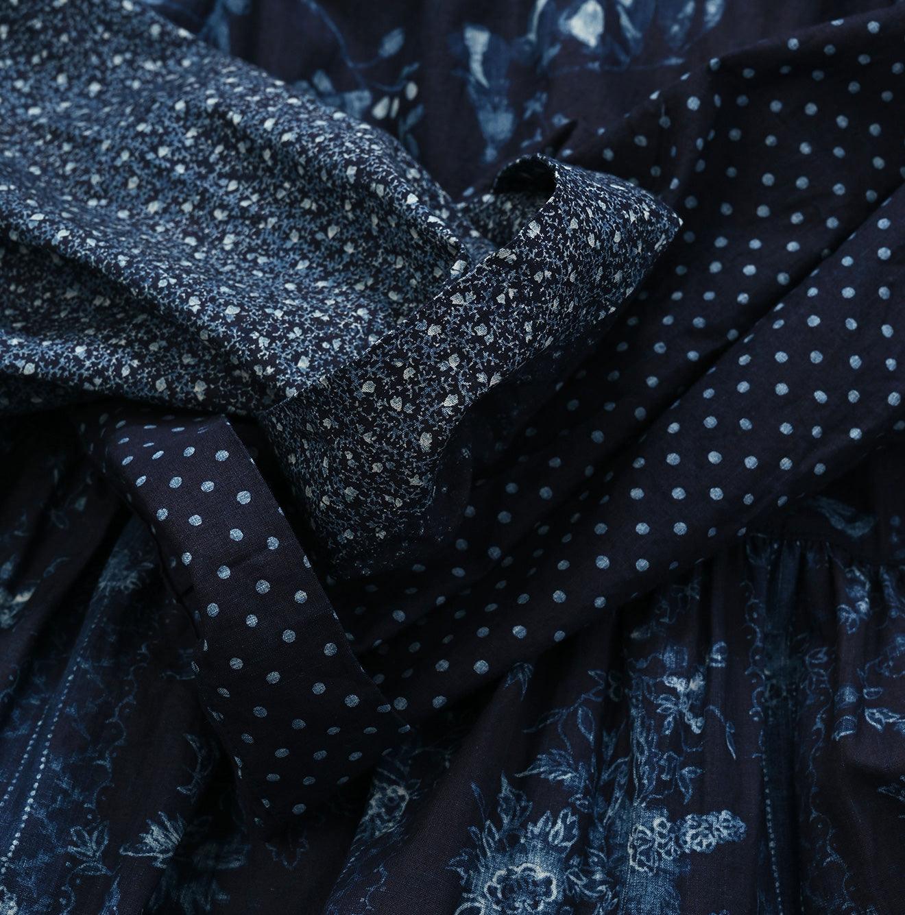 Indigo Khadi Flower Mix Dress