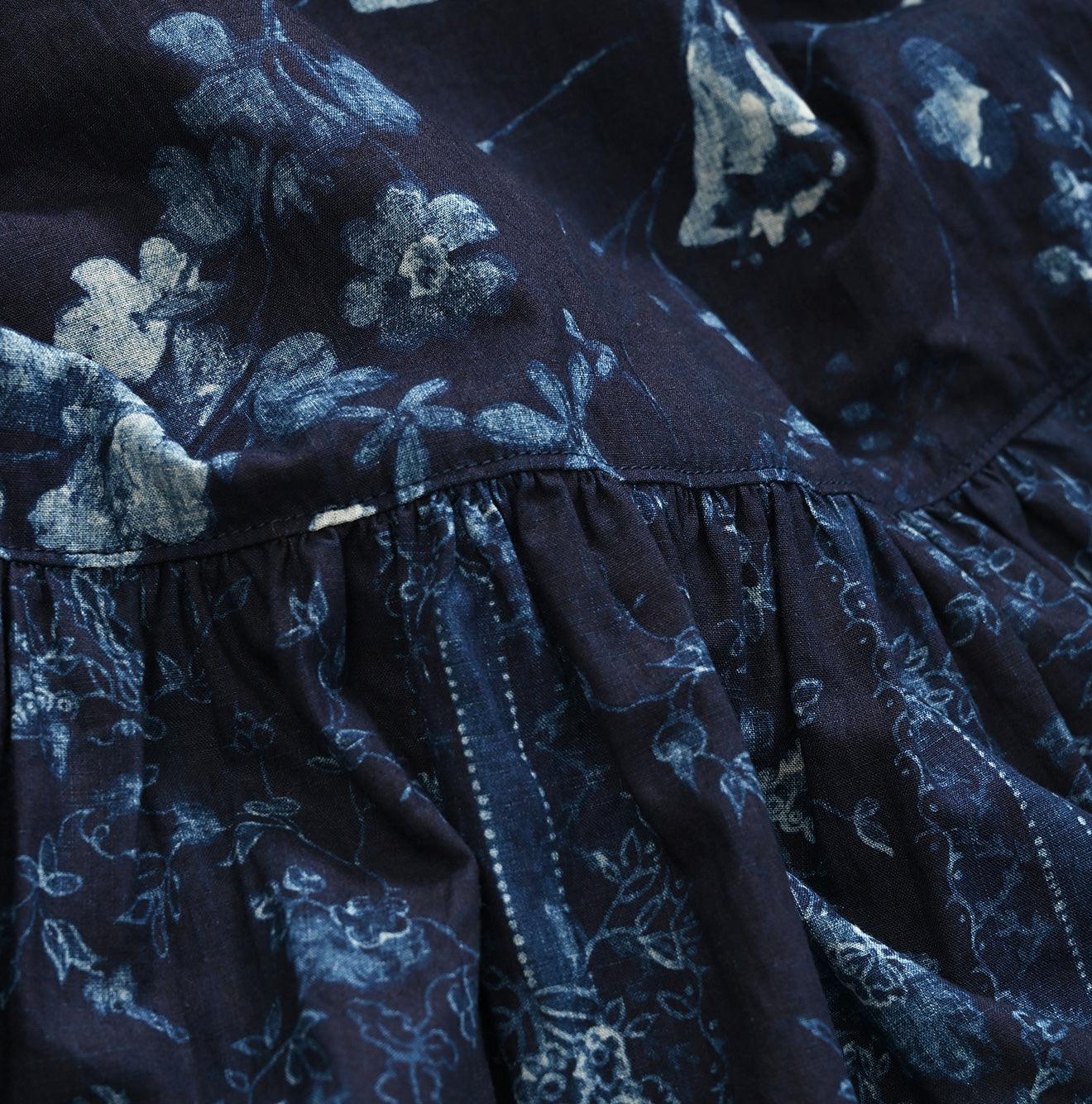 Indigo Khadi Flower Mix Dress