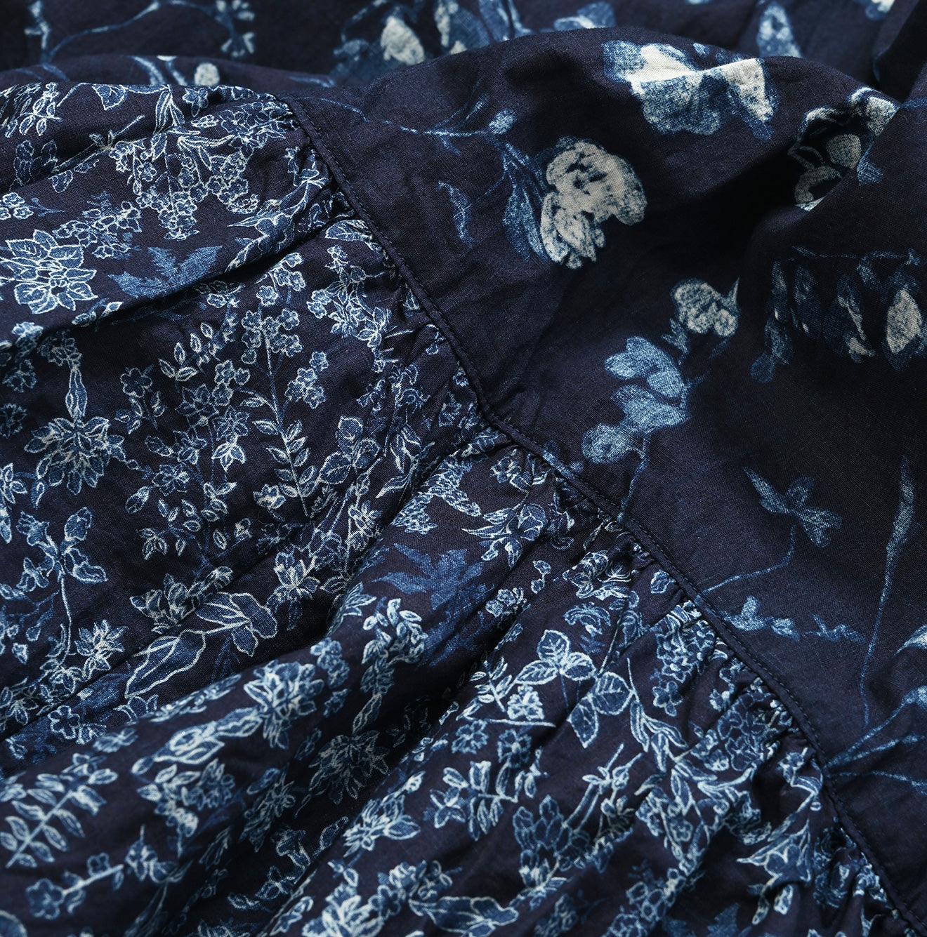 Indigo Khadi Flower Mix Dress