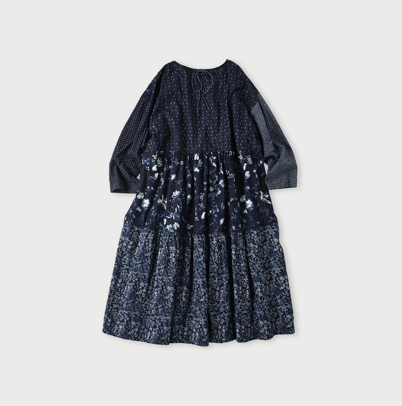 Indigo Khadi Flower Mix Dress