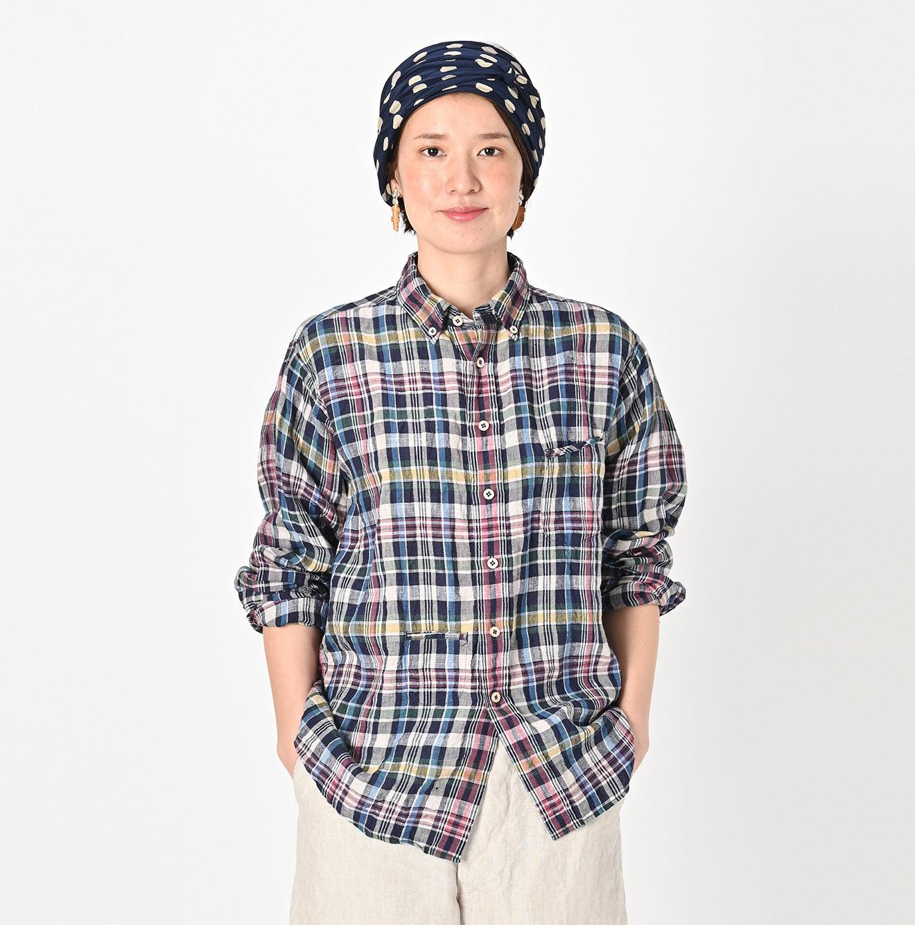 Indian Linen Madras 908 Ocean BD Shirt